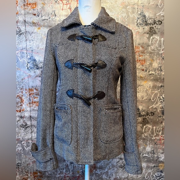 LAST KISS Tweed Wool blend Jacket with toggles - Picture 1 of 10